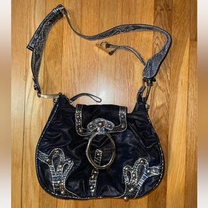 Guess chrome black shoulder bag